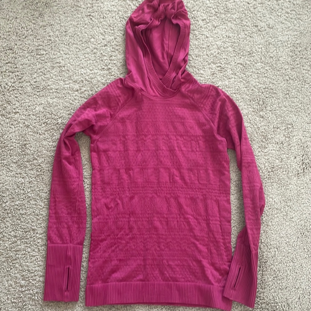 Long Sleeve Ribbed Lululemon Hooded Shirt Size 8